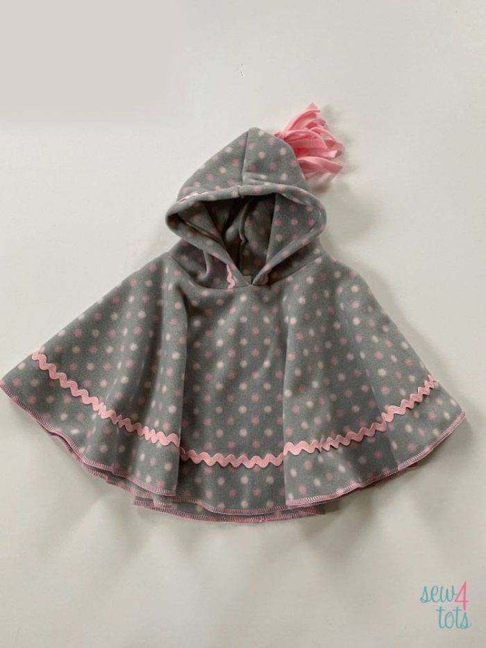 Pink and Gray Dot Poncho by Sew 4 Tots
