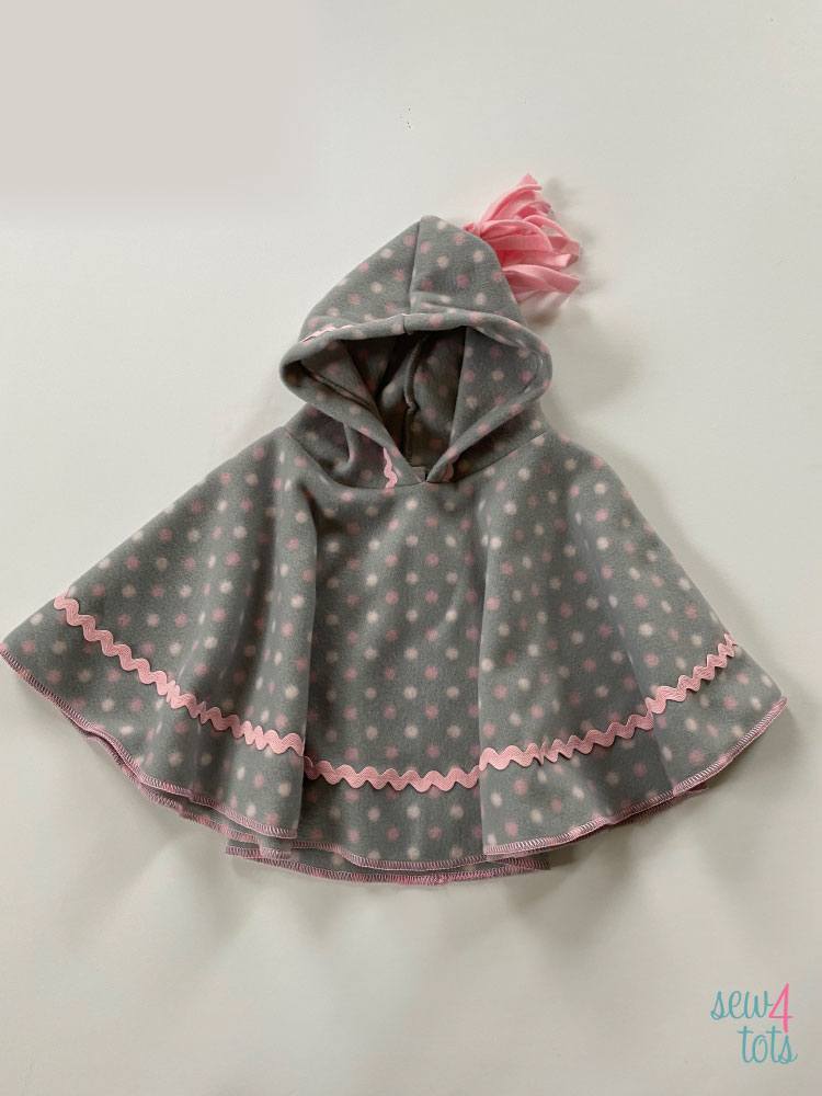 Gray & Pink Dot Poncho - Sew4Tots