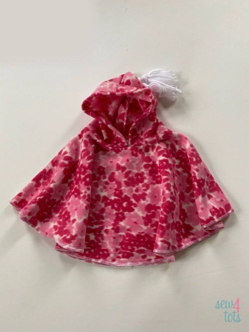 Pink & White Flowers Poncho by Sew 4 Tots