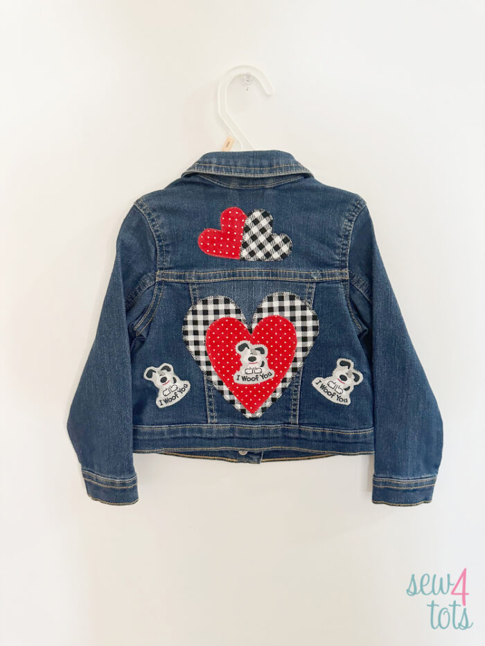 Hearts & Dogs Denim Jacket - Back